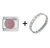 Pink Happy  Face  Italian Charm Bracelet