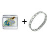  Happy  Hippo Combination Italian Charm Bracelet