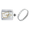 White Cat Combination Italian Charm Bracelet