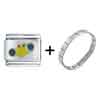 Cheerleader  Happy Face  Combination Italian Charm Bracelet