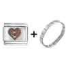 Bucktooth  Heart  Italian Charm  Bracelet 