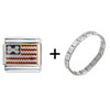  Usa   Flag   Italian   Charm  Bracelet FBT_IE0555_STARTER