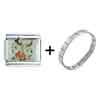  Reindeer  Mistletoe Christmas Italian Charm Bracelet
