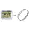 I  Patriotic  Heart Ny New York Italian Charm Bracelet