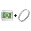 Recycle Symbol Italian  Charm   Bracelet 