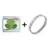  Green  Rose Flower Italian Charm Bracelet