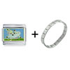 Cow  Dancing  Italian Charm Bracelet