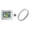 Happy Face Angel Italian Charm Bracelet  ... 