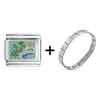 Hawaii  Palm  Tree Island Italian Charm Bracelet