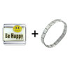 Be Happy  Smiley   Face  Italian Charm Bracelet