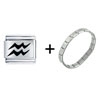  Aquarius  Symbol Italian Charm Bracelet