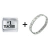 #1 With Teacher Combination Italian Charm Bracelet