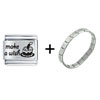 Make A Wish  Birthday   Italian  Charm Bracelet