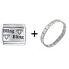Bling Bling Diamond Drawing Combination Italian Charm Bracelet