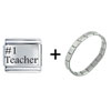 #1 And Word About Teacher Combination Italian Charm Bracelet