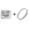 Be  Happy  Smile Combination Italian Charm Bracelet