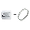 I  Love   Shoes  Combination Italian Charm Bracelet