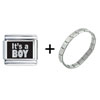 Its A  Boy   Italian   Charm  Bracelet