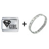 Super Girl Combination Italian  Charm  Bracelet