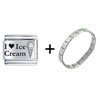 I Heart Ice Cream Italian Charm Bracelet