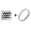 Custom Heart Combination Laser Italian Charm