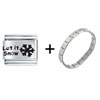 Silver  Snow   Italian   Charm  Bracelet