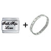  Faith   Hope  Love Cursive Italian Charm Bracelet