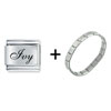Edwardian Script Font Name Ivy Combination Italian Charm Bracelet