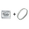 Edwardian Script Font Name  Violet  Italian Charm Bracelet