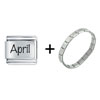 Name April  Diamond  Color Italian Charm Bracelet
