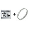  Girls  Rule Italian  Charm  Bracelet