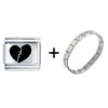  Broken   Heart  Combination Italian Charm Bracelet