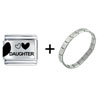 Daughter  Heart  Italian  Charm  Bracelet