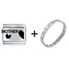 Mother  Heart  Italian  Charm  Bracelet