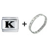  Alphabet  K Italian Charm Bracelet