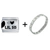 Lil Sis  Heart  Italian  Charm  Bracelet
