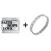  Faith   Hope  Love Italian Charm Bracelet FBT_L_P0164_STARTER