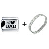  Dad   Heart  Combination Italian Charm Bracelet