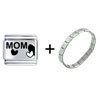  Mom   Heart  Letter Combination Italian Charm Bracelet