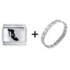 Surfer Silhouette Italian Charm  Bracelet 
