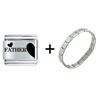 Father Half Heart Combination Italian Charm Bracelet