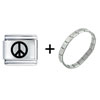  Peace  Symbol Italian Charm Bracelet