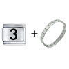 Number Three Italian Charm Bracelet