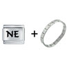 Ne  Nebraska  State Italian Charm Bracelet