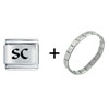 Sc South Carolina Combination Italian Charm Bracelet