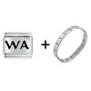 Wa  Washington  State Italian Charm Bracelet