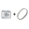 Heart  Love  Italian Charm Bracelet