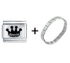 Crown Bitch Combination  Italian   Charm   Bracelet 