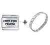 Vote For Pedro Combination  Italian   Charm   Bracelet 