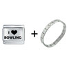 I  Heart  Bowling Italian Charm Bracelet